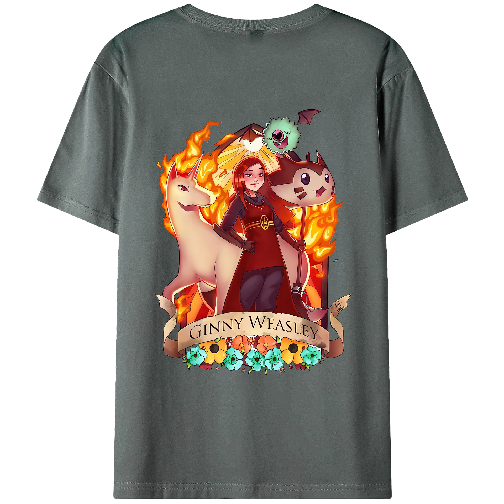 （画像用） Harry Potter ハリー・ポッターシリーズ 綿100％ メンズ半袖Tシャツ（バックプリント） 通気性